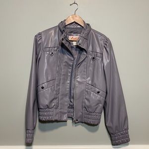 Lipstick - faux leather bomber jacket